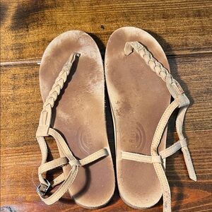 Rainbow Tan Braided Women's Sandals